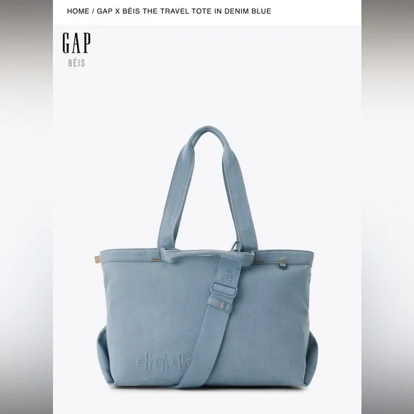BEIS x GAP NWT Light Blue Jean/ Jeans Tote Bag - Picture 5 of 10